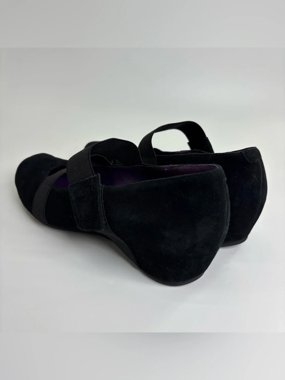 Vaneli Melle black suede wedge Mary Jane’s 8.5 Narrow